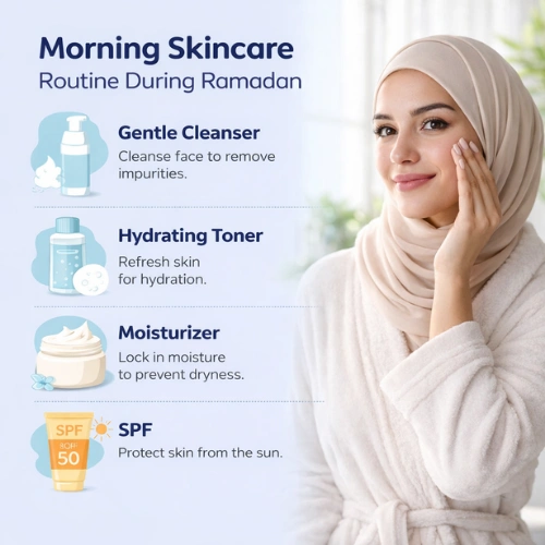 Adjust your Dubai skincare routine for Ramadan! Learn how to combat fasting dehydration and late-night fatigue with targeted hydration and glowing tips.