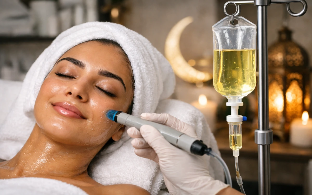 Rejuvenate your complexion! Learn why combining IV therapy and a Hydrafacial is Dubai’s top secret for ultimate post-Ramadan glow recovery.